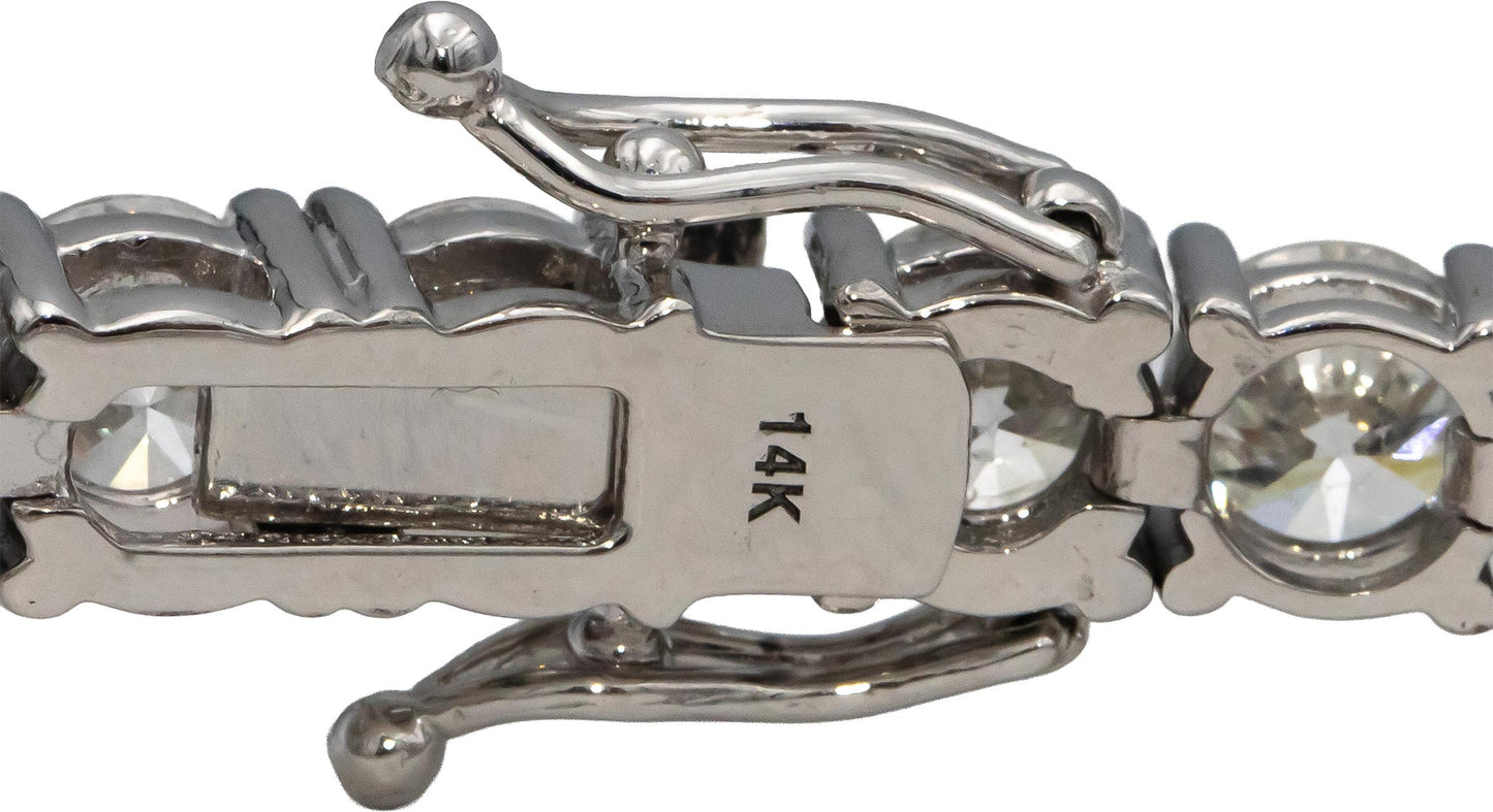 14k White Gold Round Diamond Tennis Bracelet 22.02CT