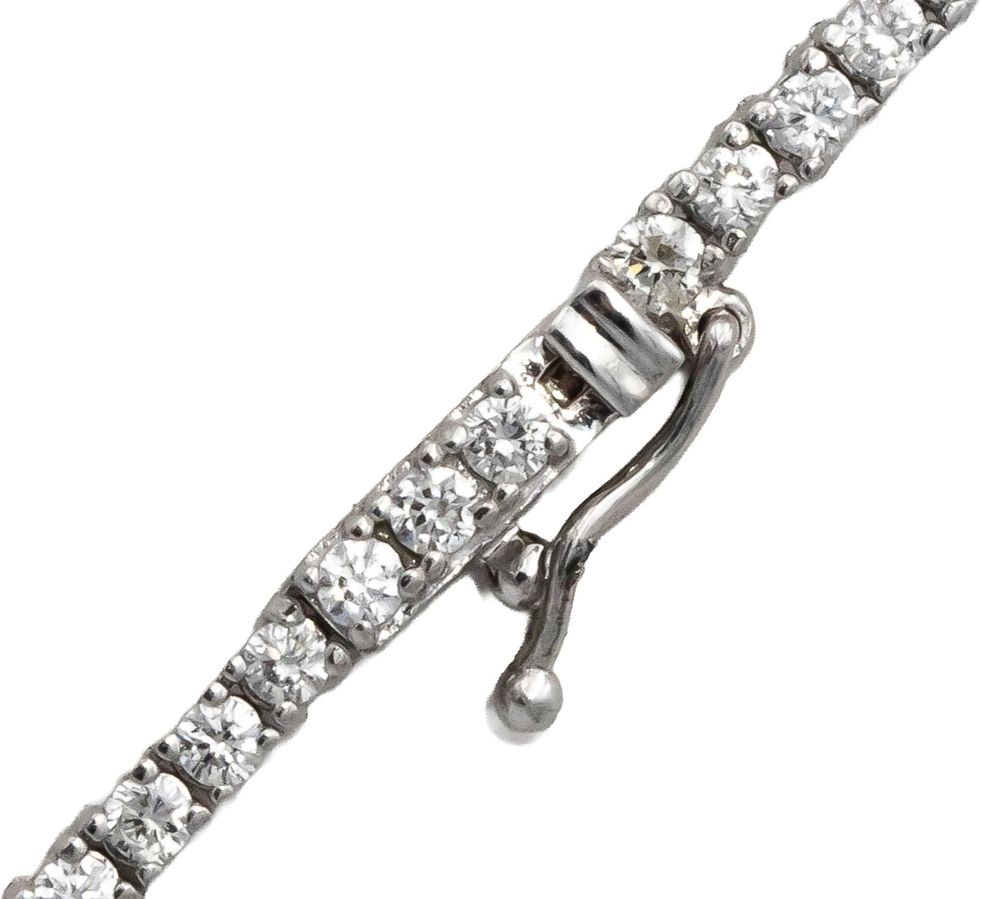 14k White Gold VS Round Diamond Tennis Necklace 5.59CT
