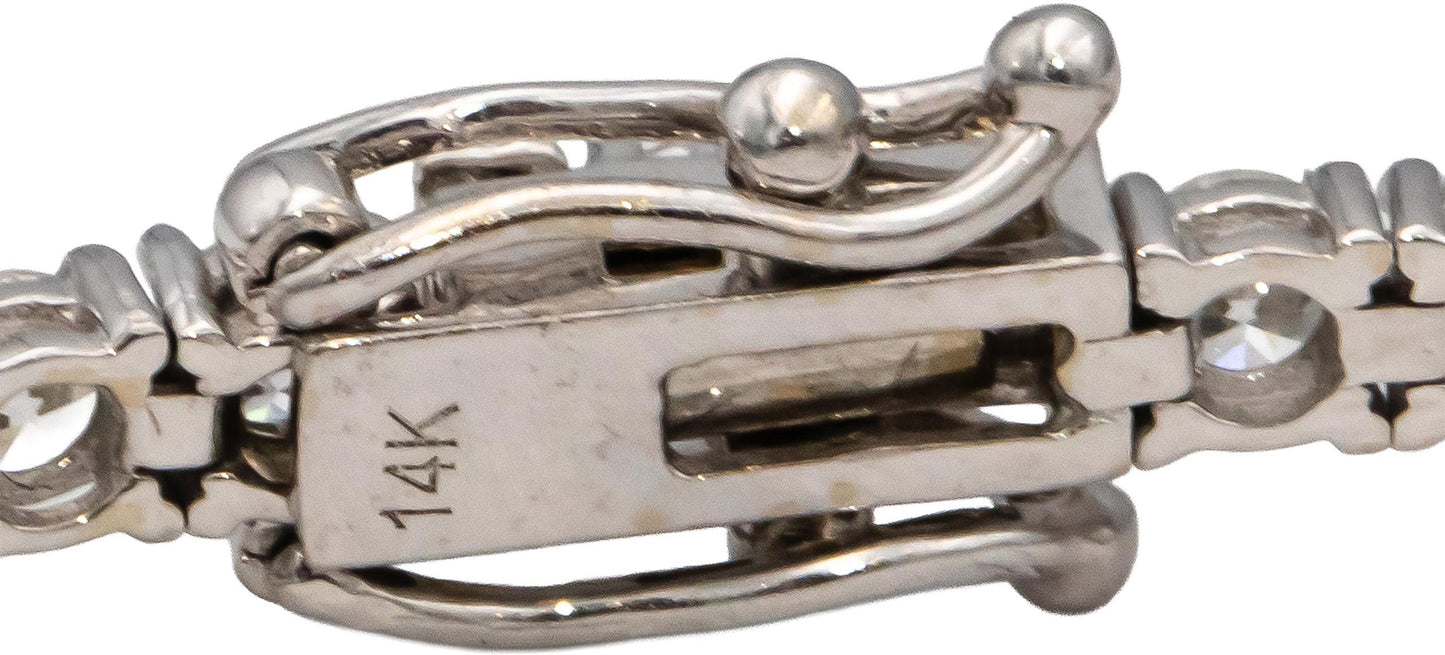 14k White Gold VS Round Diamond Tennis Bracelet 4.80CT