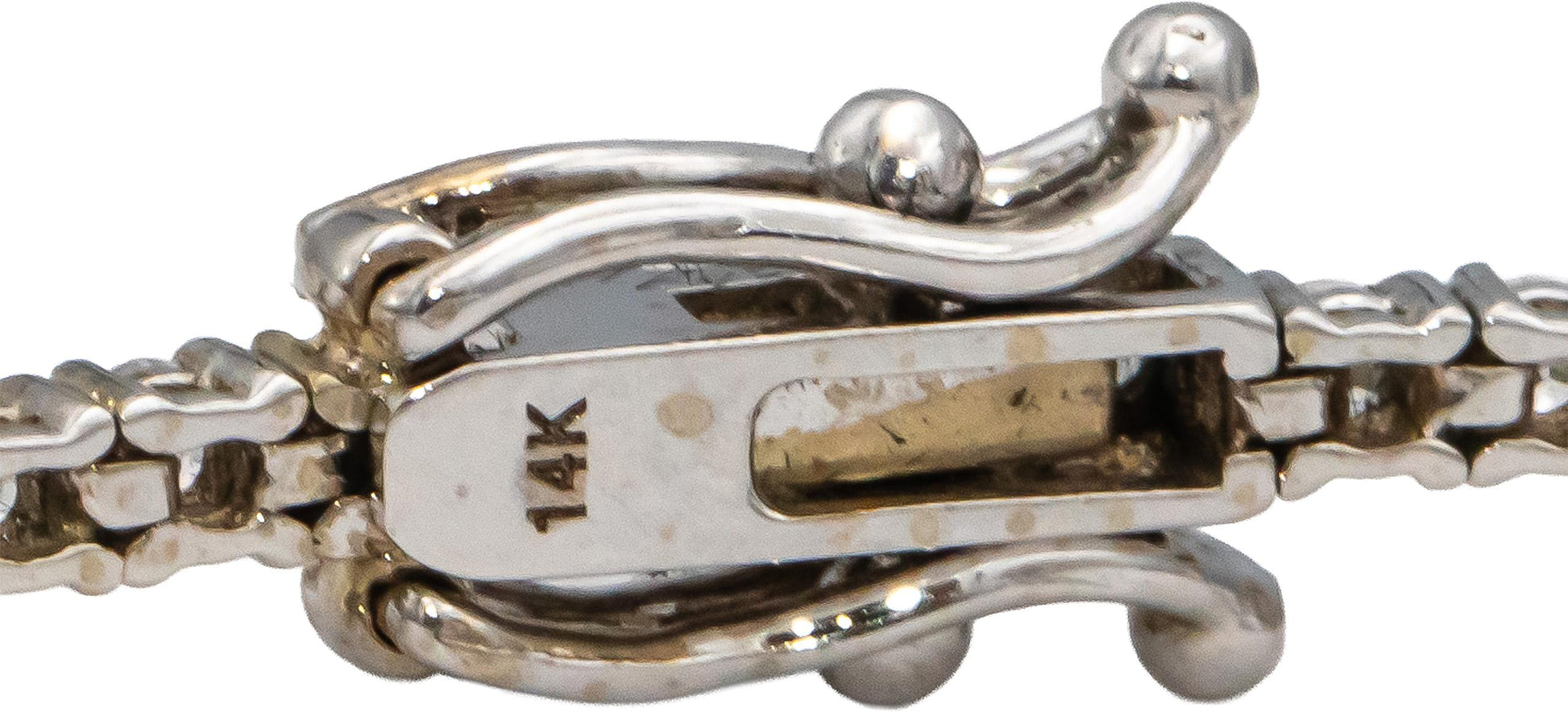 14k White Gold Round Diamond Tennis Bracelet 1.90CT