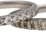 10k White Gold Round Lab Grown Diamond Bridal Engagement Ring Set 0.75CT