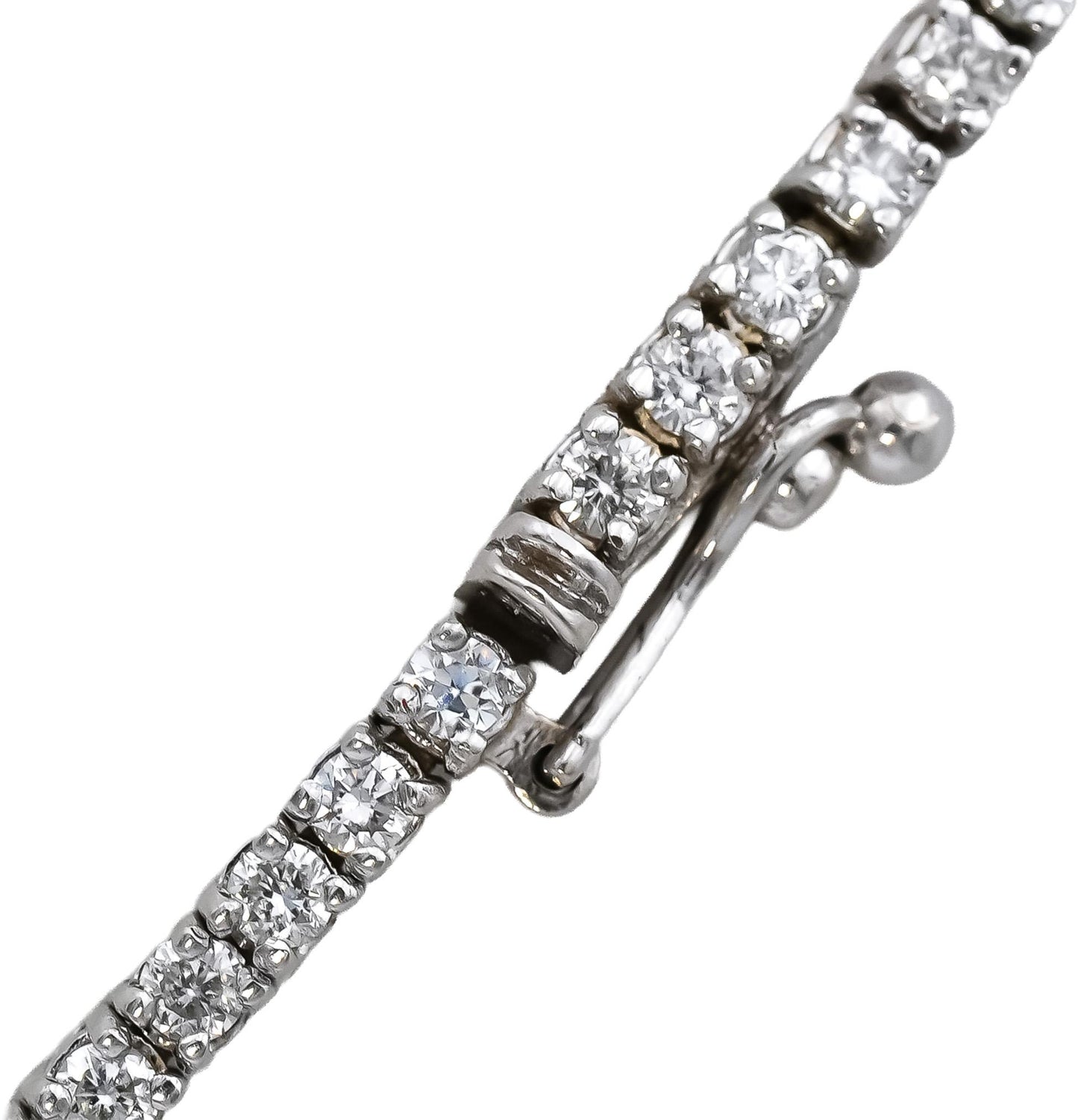 14k White Gold Round Diamond Tennis Necklace 4.53CT