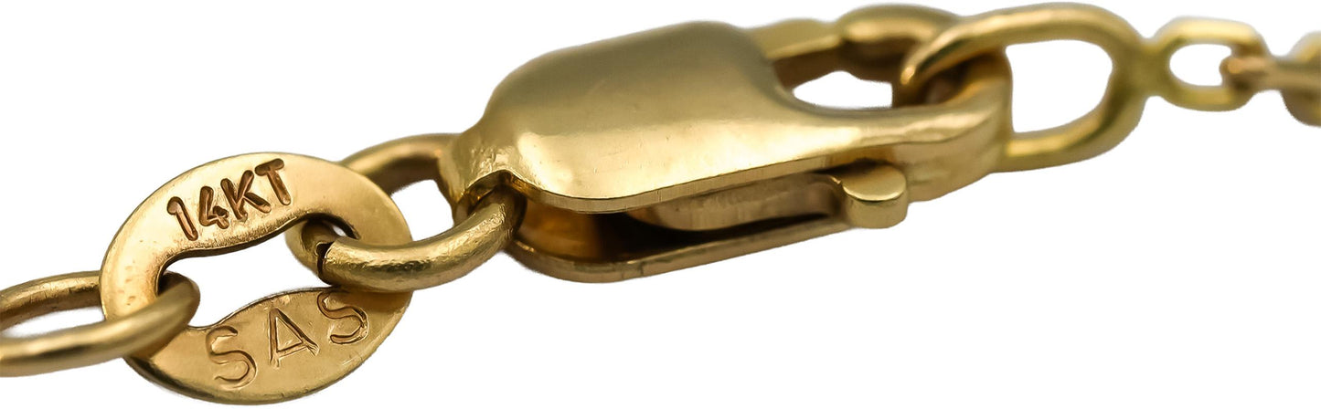 18k & 14k Yellow Gold Pear and Round Diamond Pendant Necklace 1.78CT