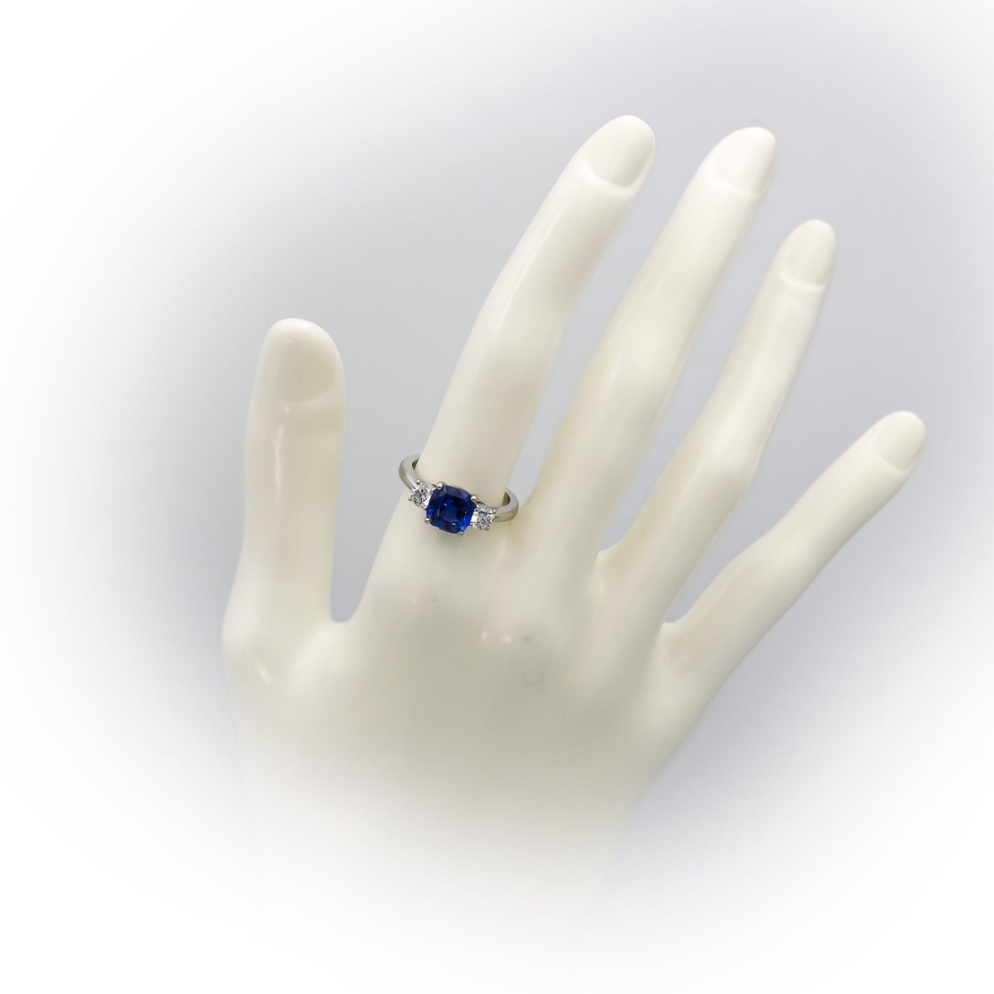 GIA Certified Platinum Royal Blue Sapphire & Diamond Ring 2.92CT Size 6.5