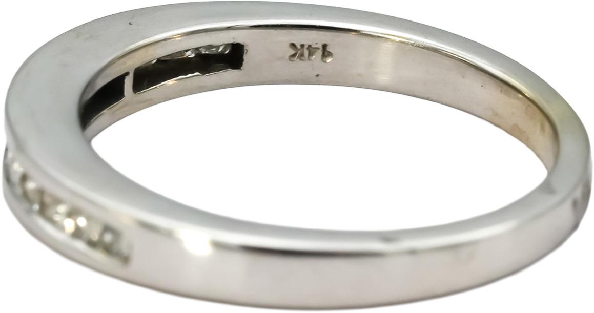 14k White Gold Jewelry Princess Cut Band Ring 0.45CT Size 7