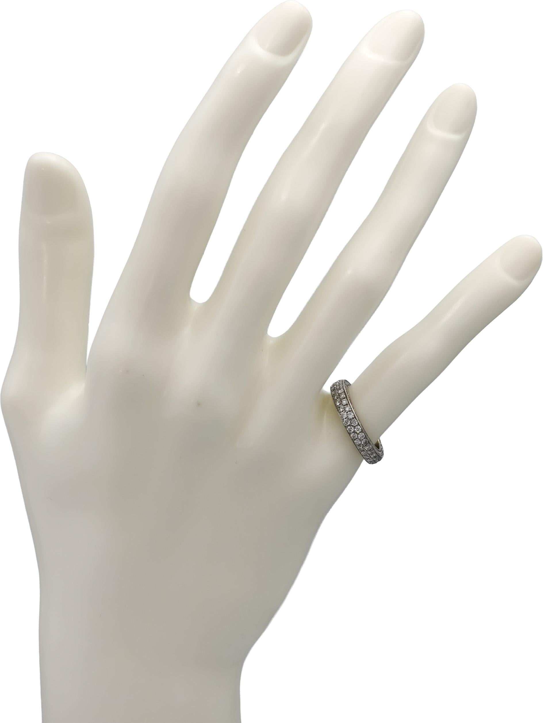 14k White Gold Round Diamond Eternity Band Ring 1.0CT Size 4