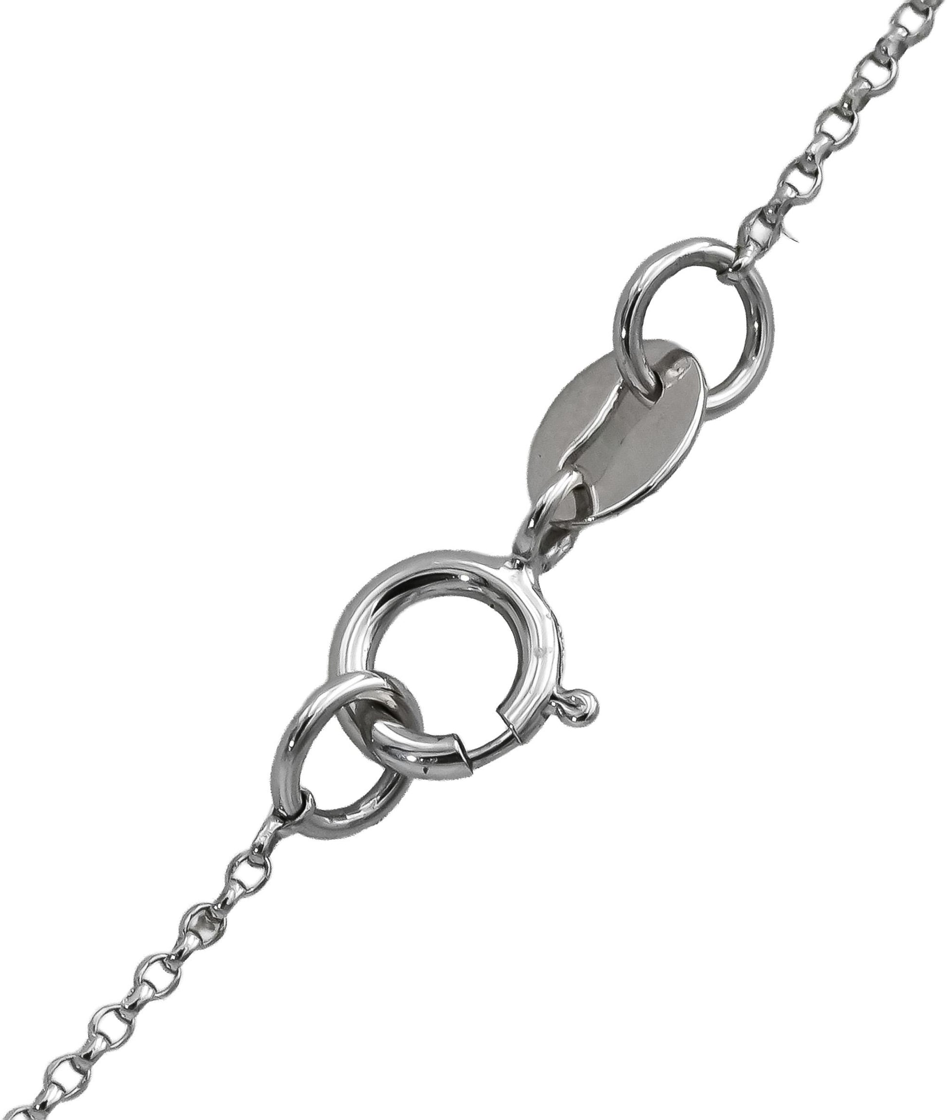 14k White Gold Diamond Filigree Clover Dome Pendant Necklace 0.25CT