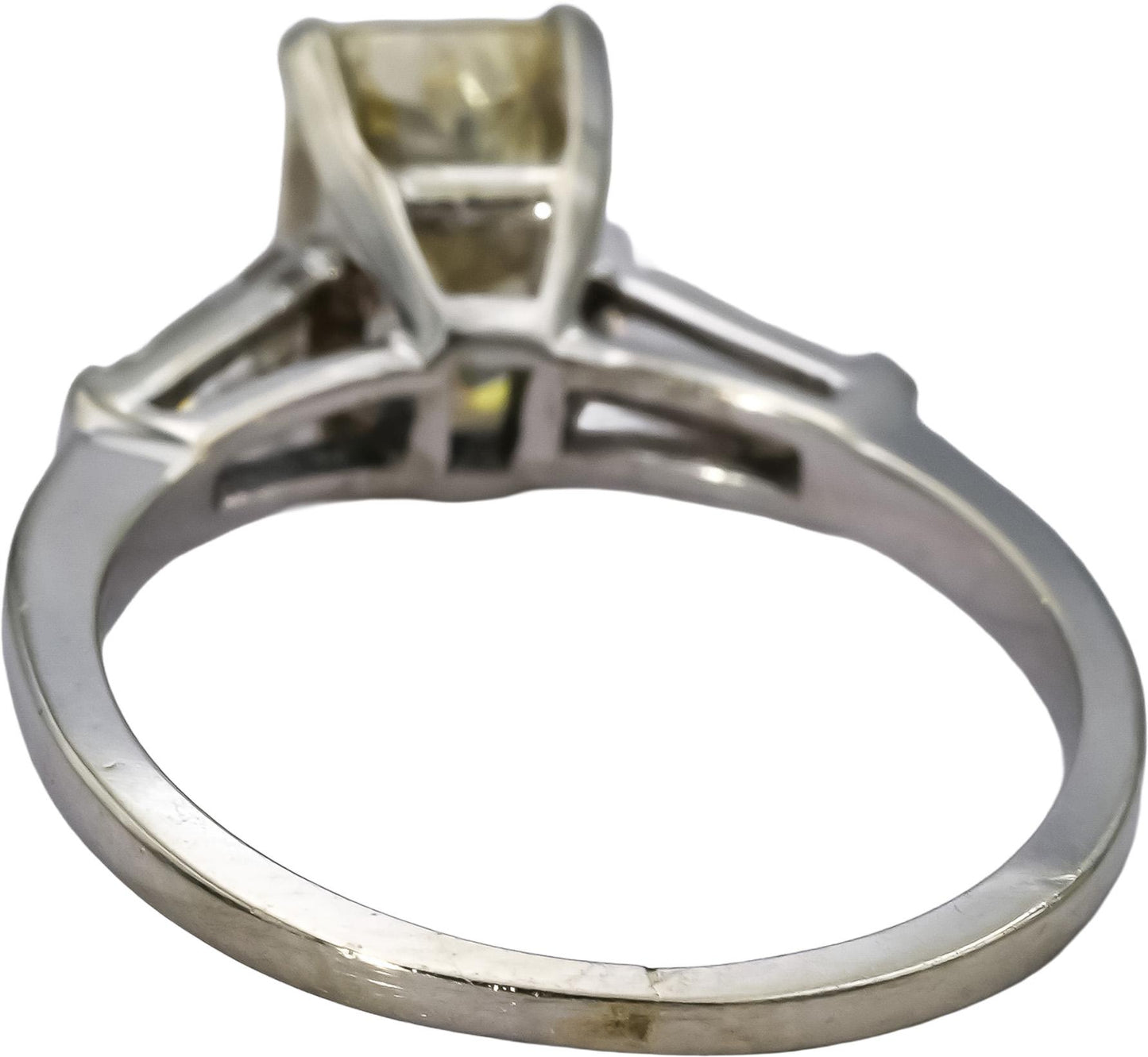 14k White Gold VS Light Yellow & White Diamond Engagement Ring 1.50CT Size 5