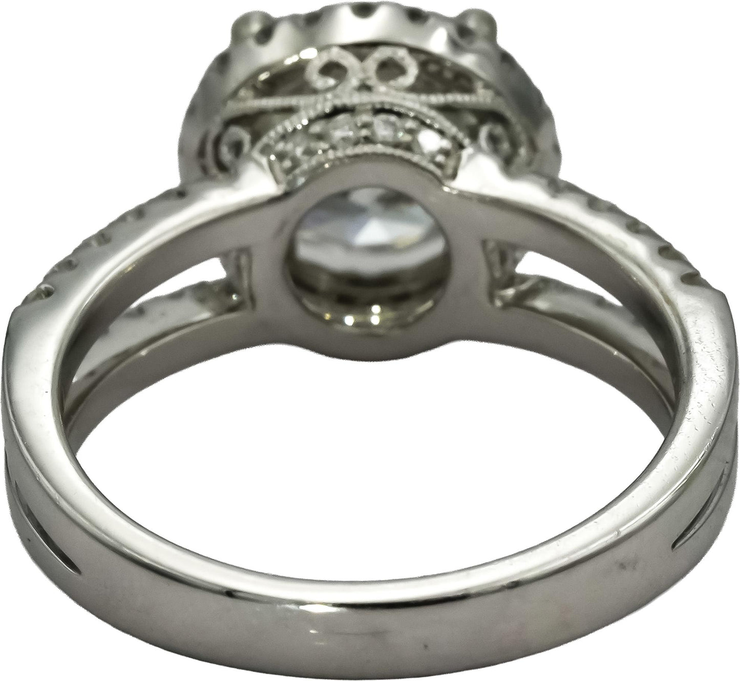 18k White Gold Round Diamond Engagement Ring 2.51CT w/ 0.49CT Center Size 6