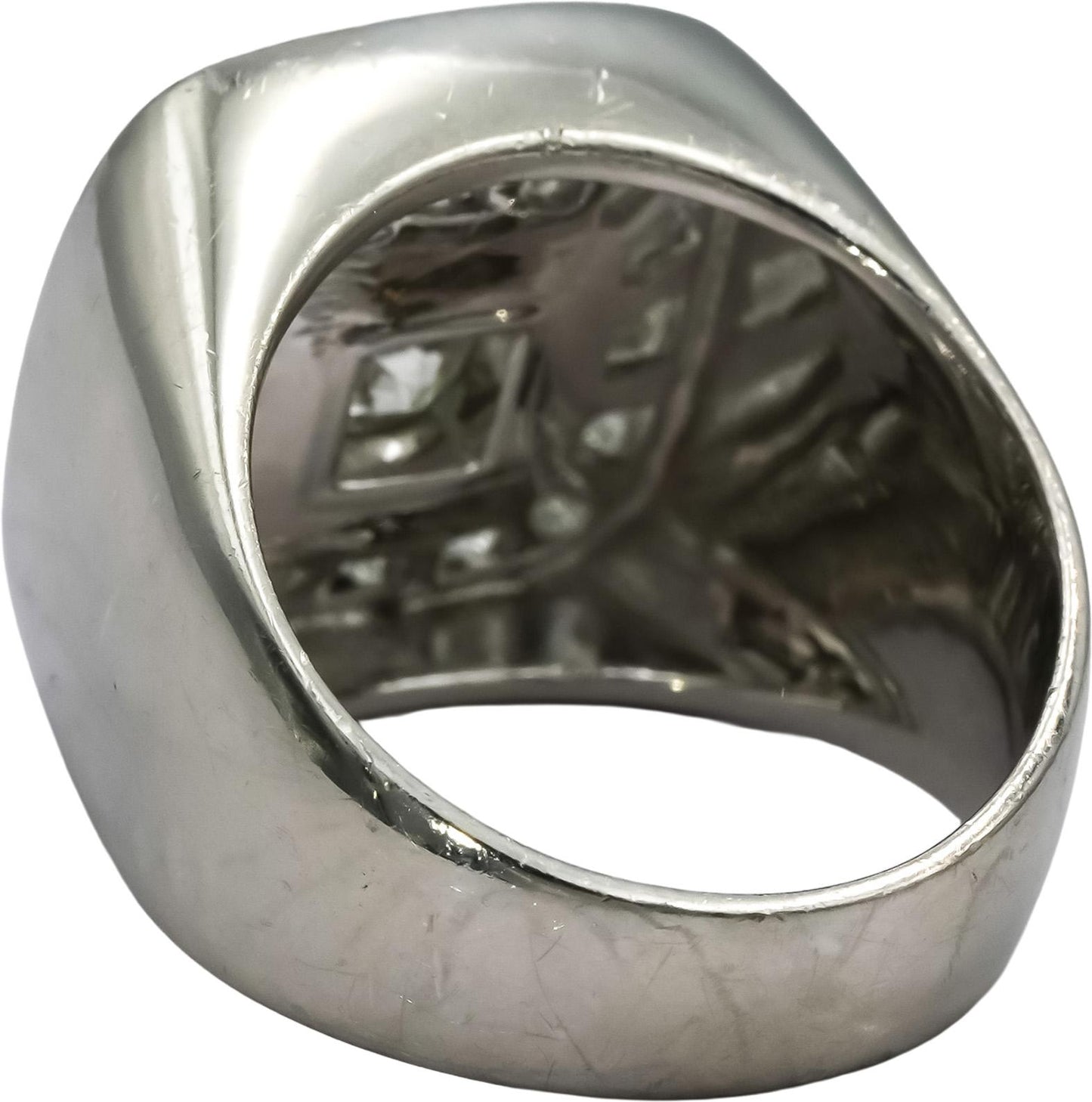 Platinum Round and Baguette Diamond Men's Ring 3.15CT w/ 1.15CT Center Size 9.5