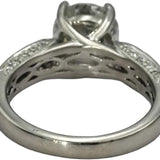 Platinum VS Round Diamond Engagement Ring 2.37CT w/ 2.02CT Center Size 6.25