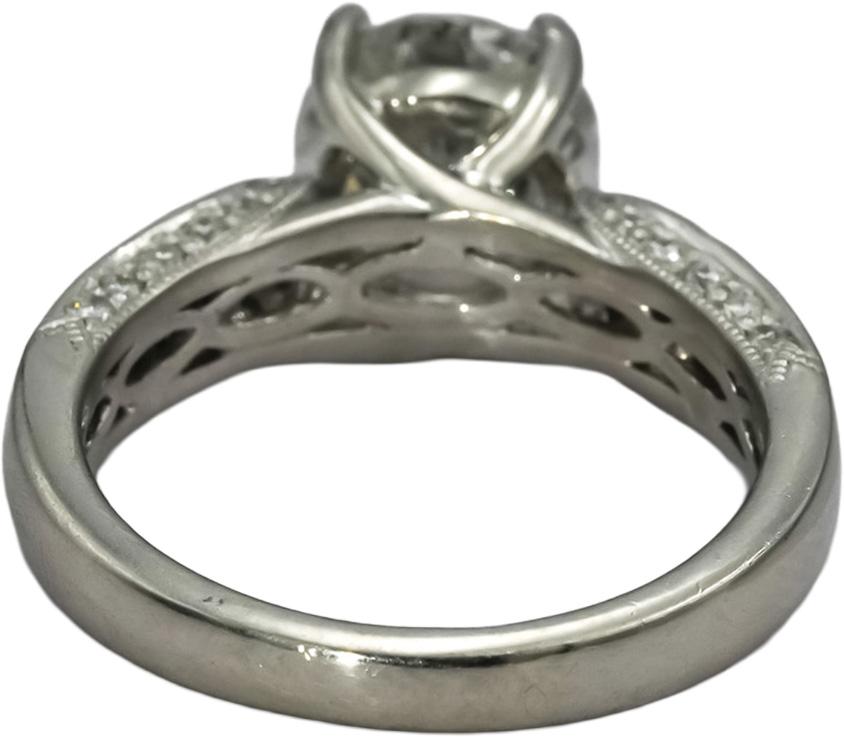 Platinum VS Round Diamond Engagement Ring 2.37CT w/ 2.02CT Center Size 6.25