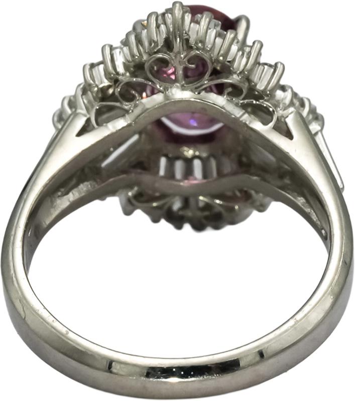 Platinum VS Diamond and Pink Spinel Cocktail Ring 3.15CT Size 6