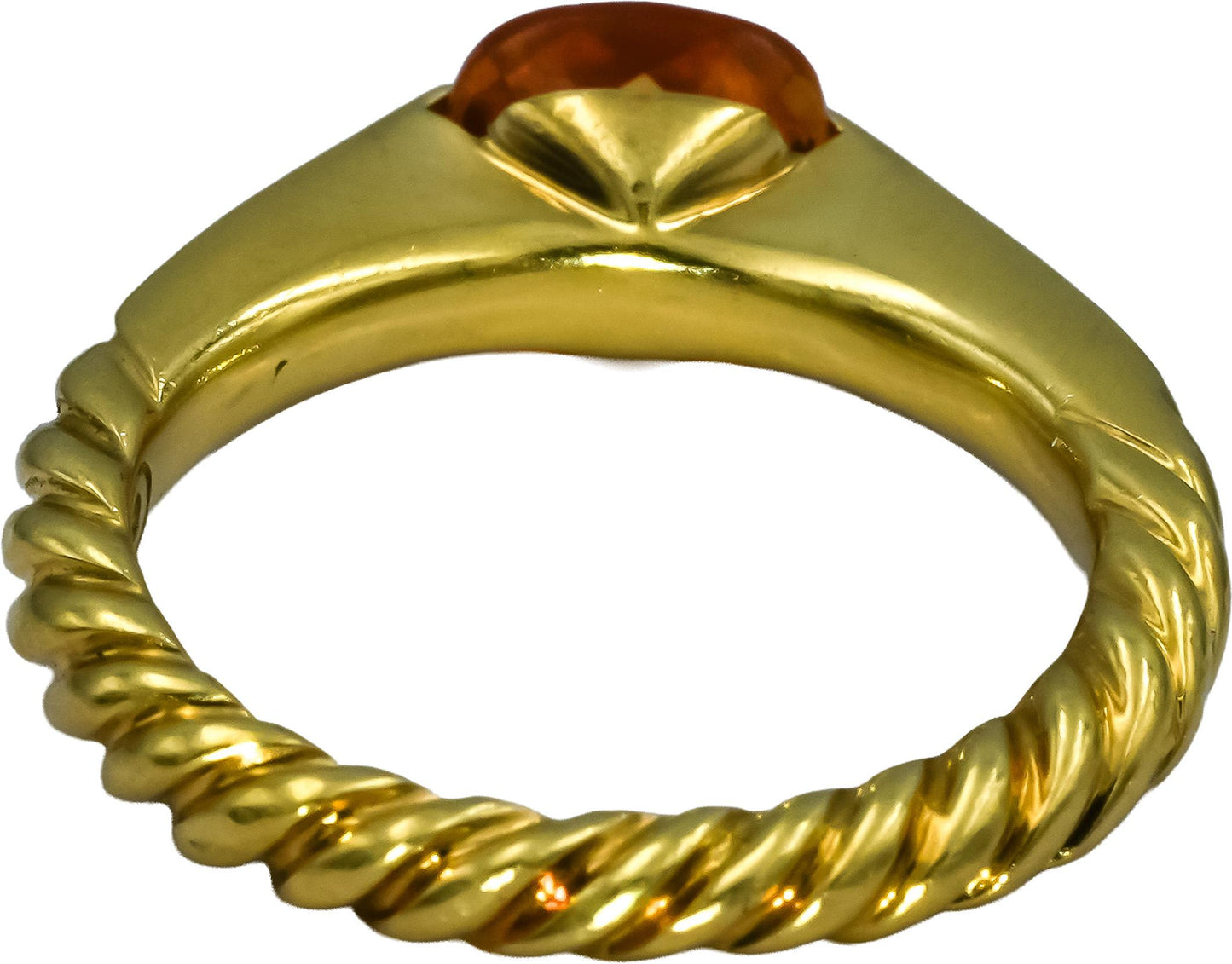 DAVID YURMAN 18k Yellow Gold Cushion Cut Citrine Cocktail Ring Size 6