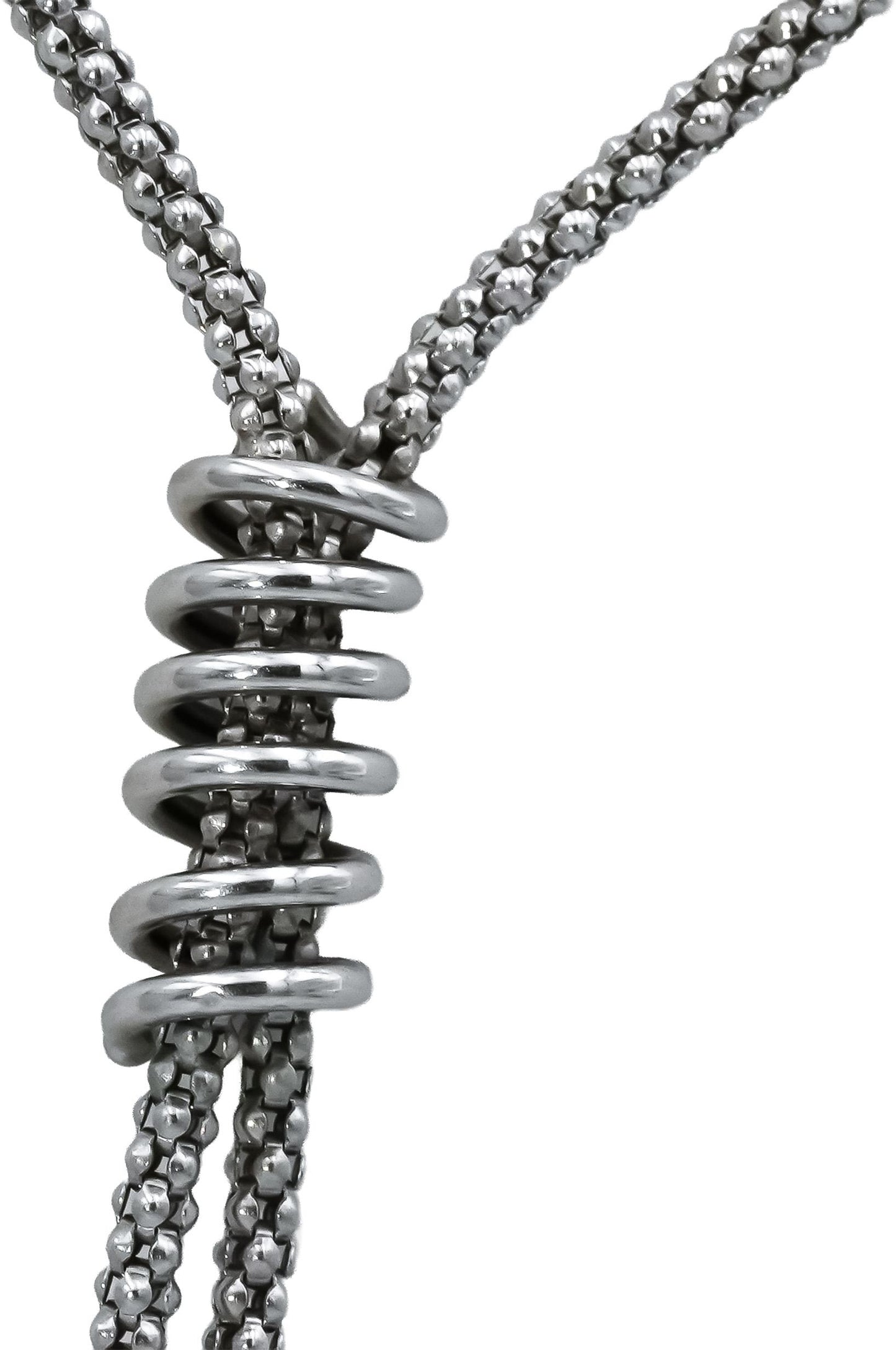 14k White Gold Briolette Cut Blue Topaz Tassel Necklace