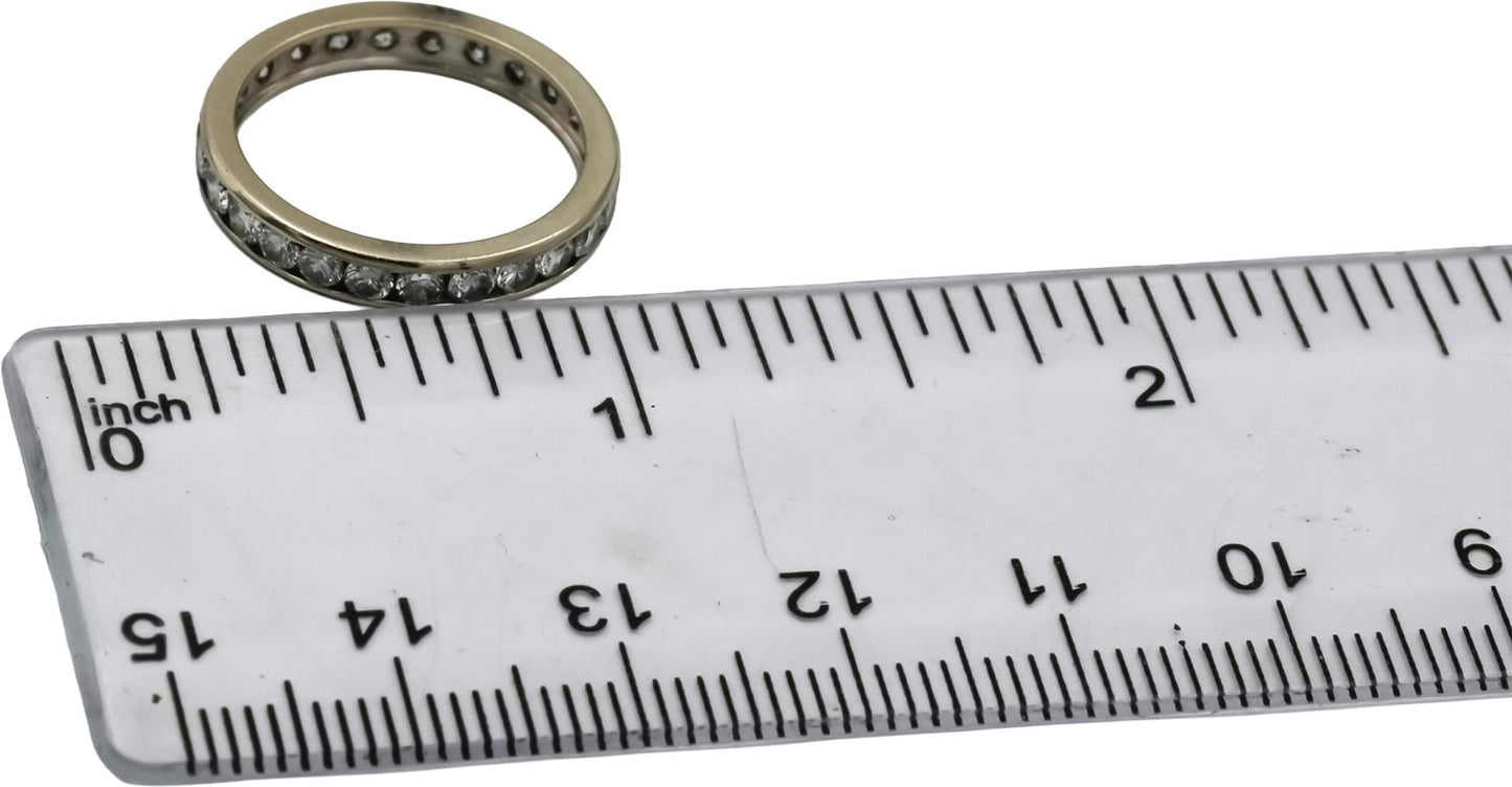 14k White Gold Round Channel Set Diamond Eternity Band Ring 1.0CT Size 5.75