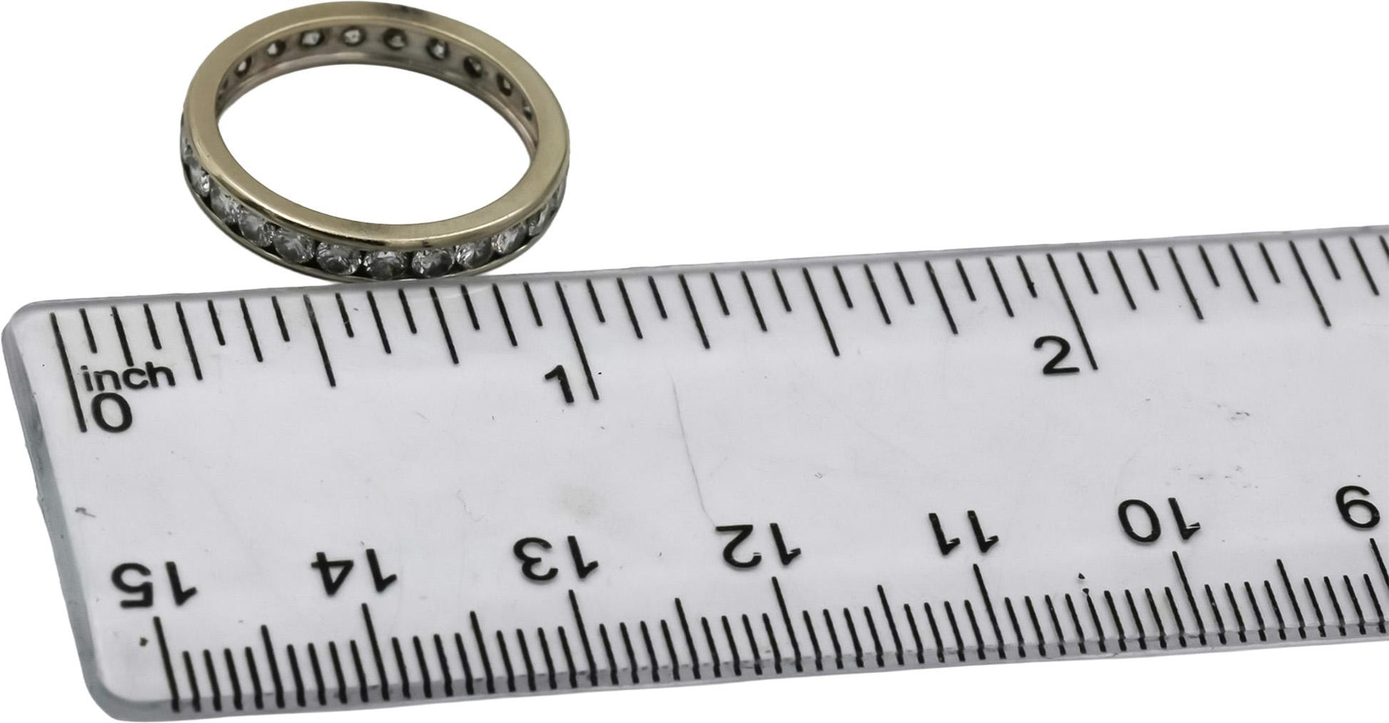 14k White Gold Round Channel Set Diamond Eternity Band Ring 1.0CT Size 5.75
