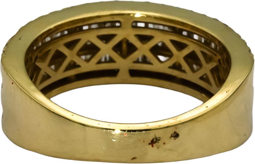 14k Yellow Gold Round and Baguette Diamond Band Ring 2.0CT Size 10