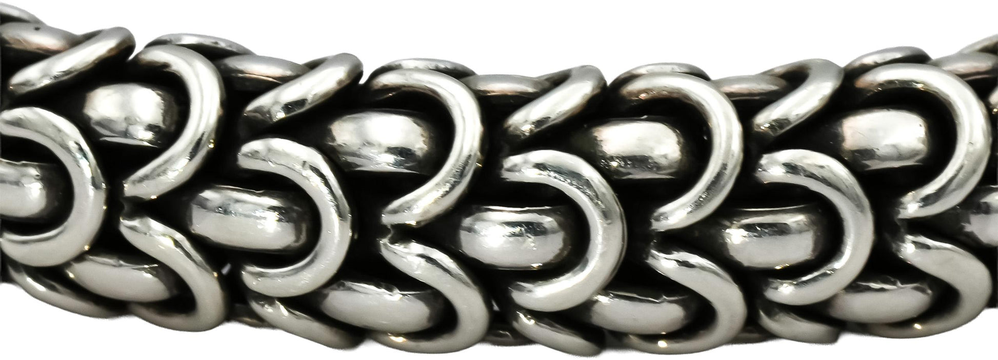 JOHN HARDY Sterling Silver 18k Gold Diamond Naga Collection 8mm Bracelet 0.25CT