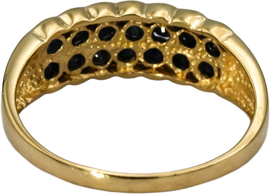 10k Yellow Gold Round Blue Sapphire Band Ring 1.0CT Size 10