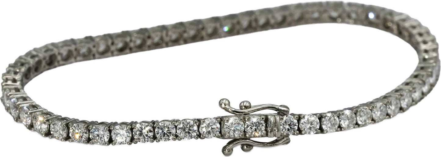 14k White Gold VS Round Lab-Grown Diamond Tennis Bracelet 5.83CT