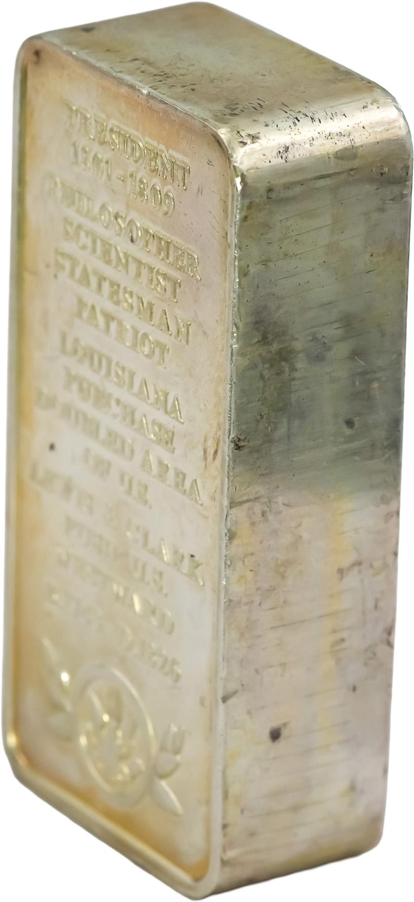 Sterling Silver Thomas Jefferson Art Bar Ingots Collection 2500 Grains 164.21g