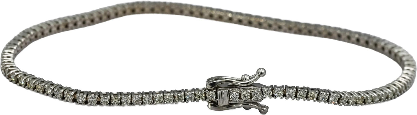 14k White Gold VS Round Diamond Tennis Bracelet 1.58CT