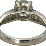 18k White Gold Round Diamond Engagement Ring 1.71CT w/ 1.51CT Center Size 6.25