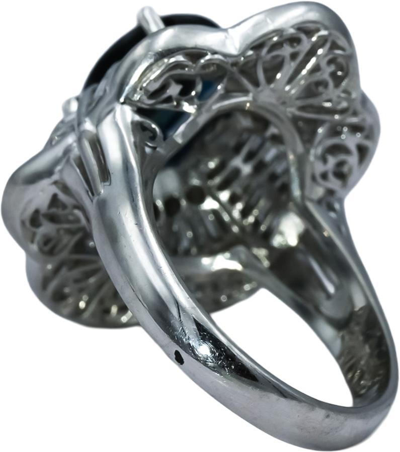 Platinum VS Diamond and Sapphire Cocktail Ring 3.87CT Size 6