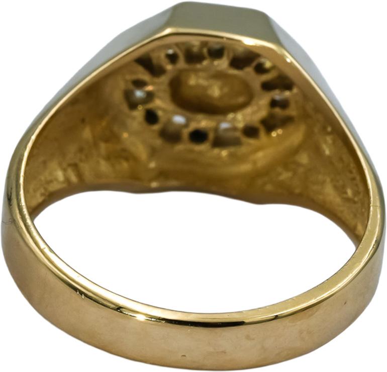 14k Yellow Gold Round Diamond Men's Ring 0.33CT Size 9