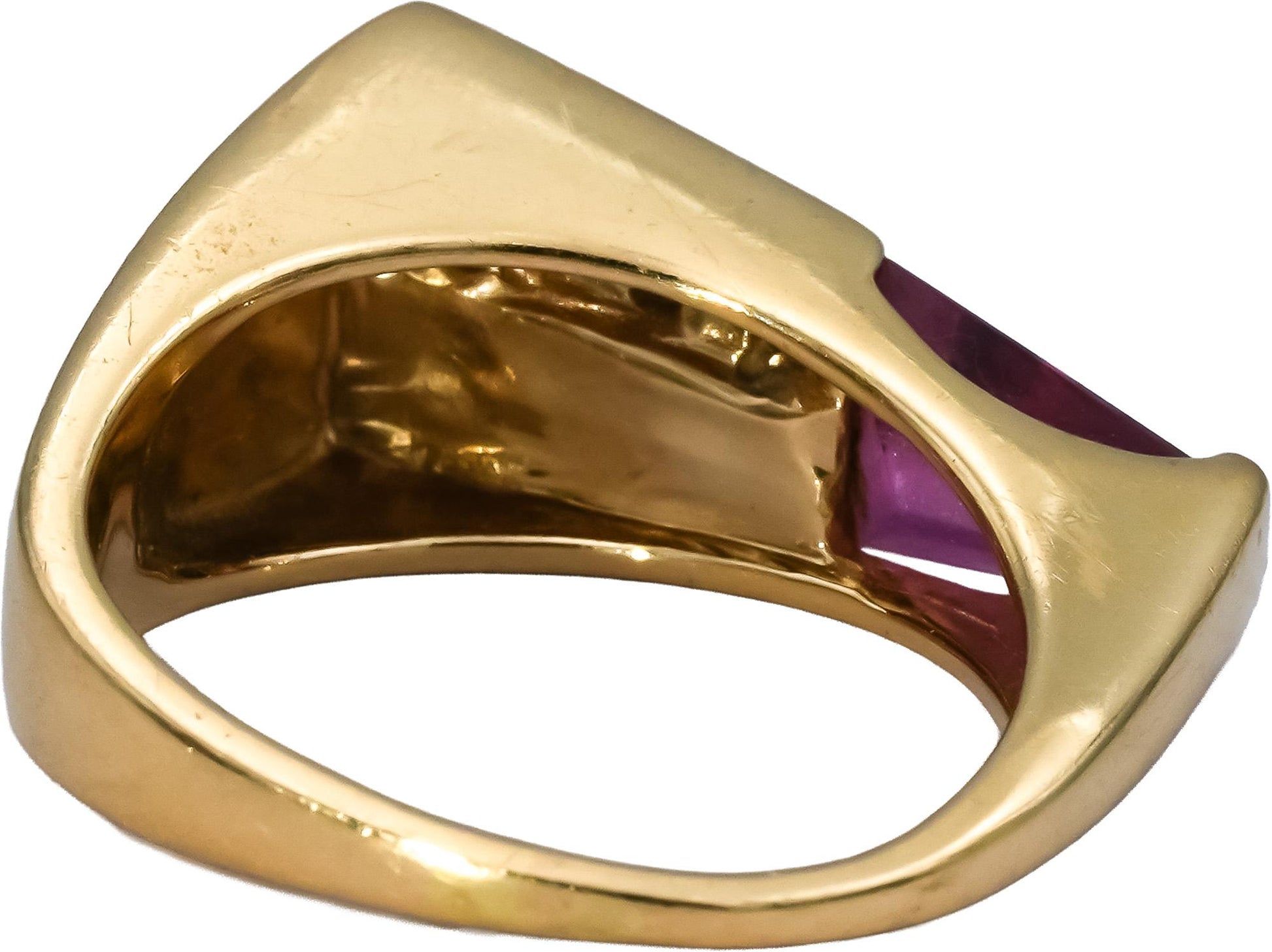 14k Yellow Gold Diamond Pink Tourmaline Opal Cocktail Ring 1.10CT Size 4.5