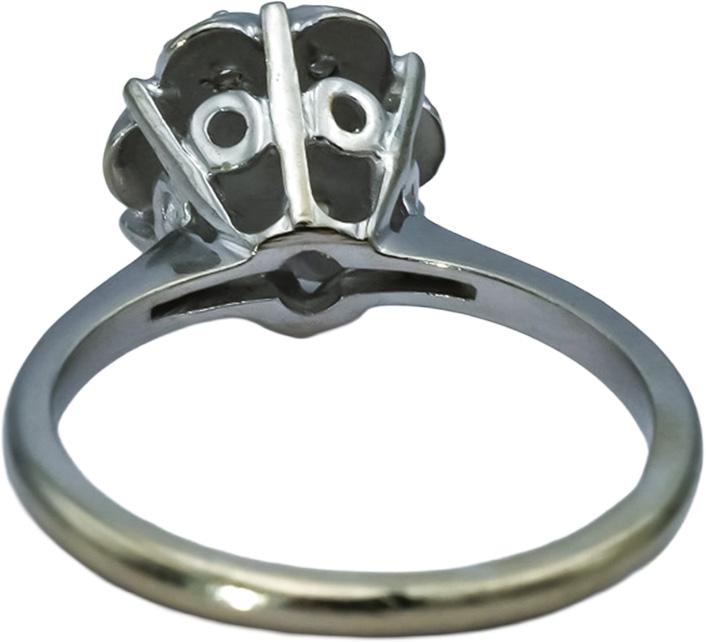 14k White Gold VS Round Diamond Cluster Flower Ring 0.25CT Size 6