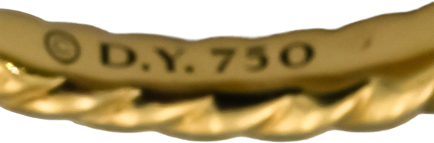 DAVID YURMAN 18k Yellow Gold Diamond Stax Chain Link 7mm Ring 0.50CT Size 7.5