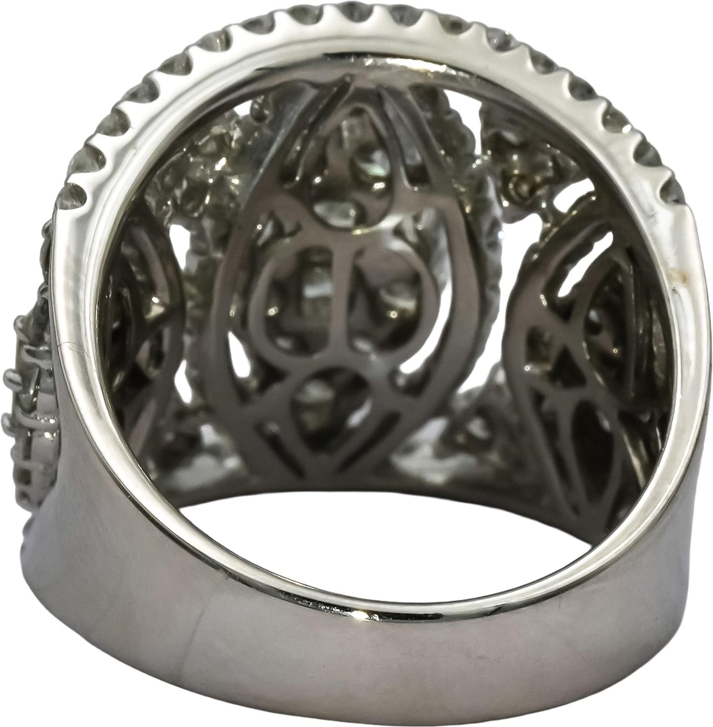 18k White Gold Princess and Round Diamond Cluster Cocktail Ring 2.50CT Size 7