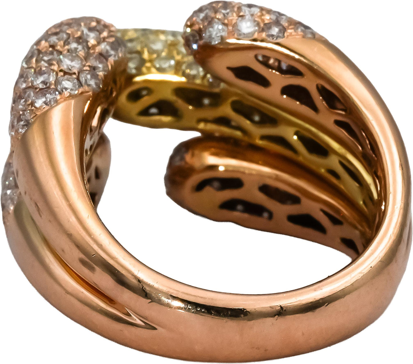 14k Rose Gold VS Round Diamond Cluster Statement Ring 3.0CT Size 6.75