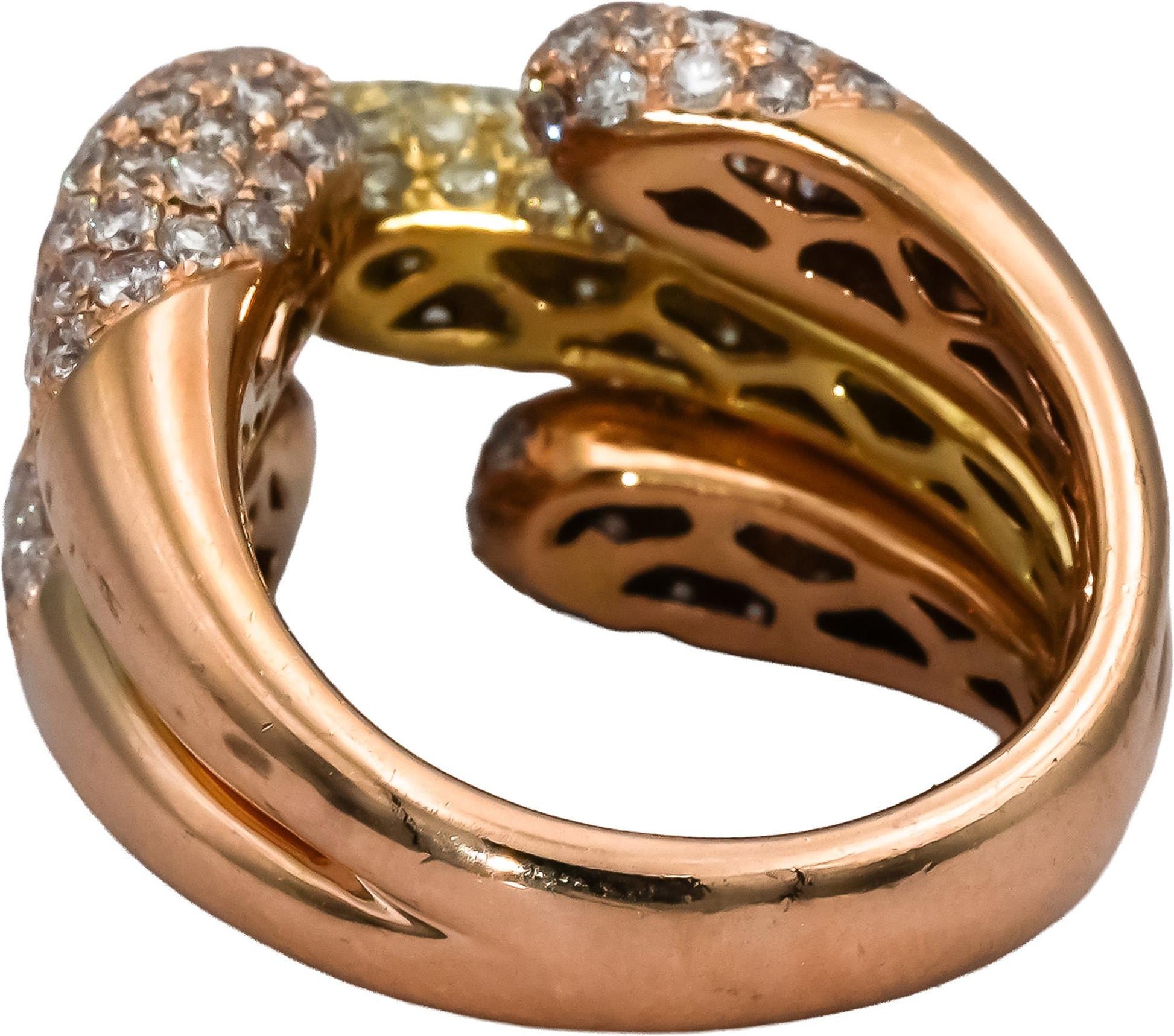 14k Rose Gold VS Round Diamond Cluster Statement Ring 3.0CT Size 6.75