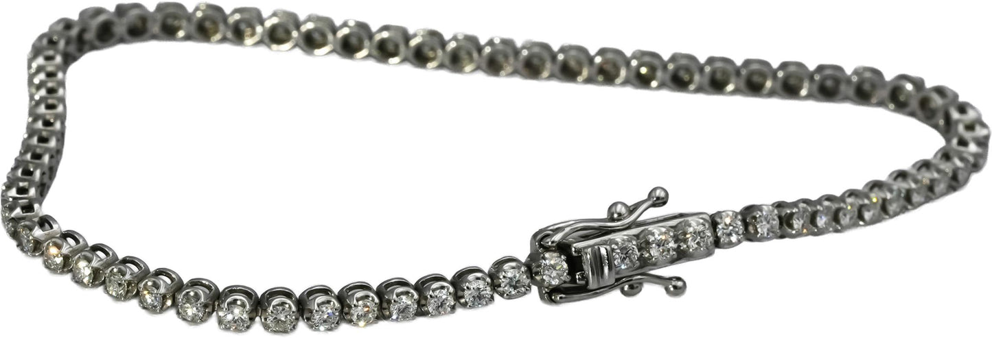 14k White Gold Round Diamond Tennis Bracelet 1.75CT 67 Pieces