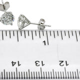 14k White Gold Round Lab-Grown Diamond Martini Setting Stud Earrings 2.01CT
