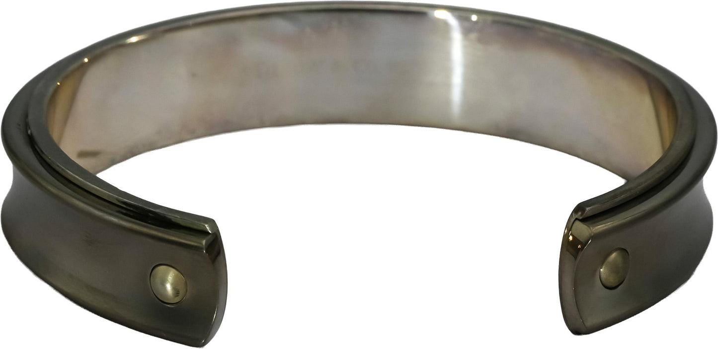 TIFFANY & CO. Sterling Silver Titanium 1837 Narrow Cuff Bracelet
