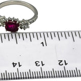 AGL Certified Antique Platinum Burma Ruby and Diamond Ring 1.70CT Size 6.25
