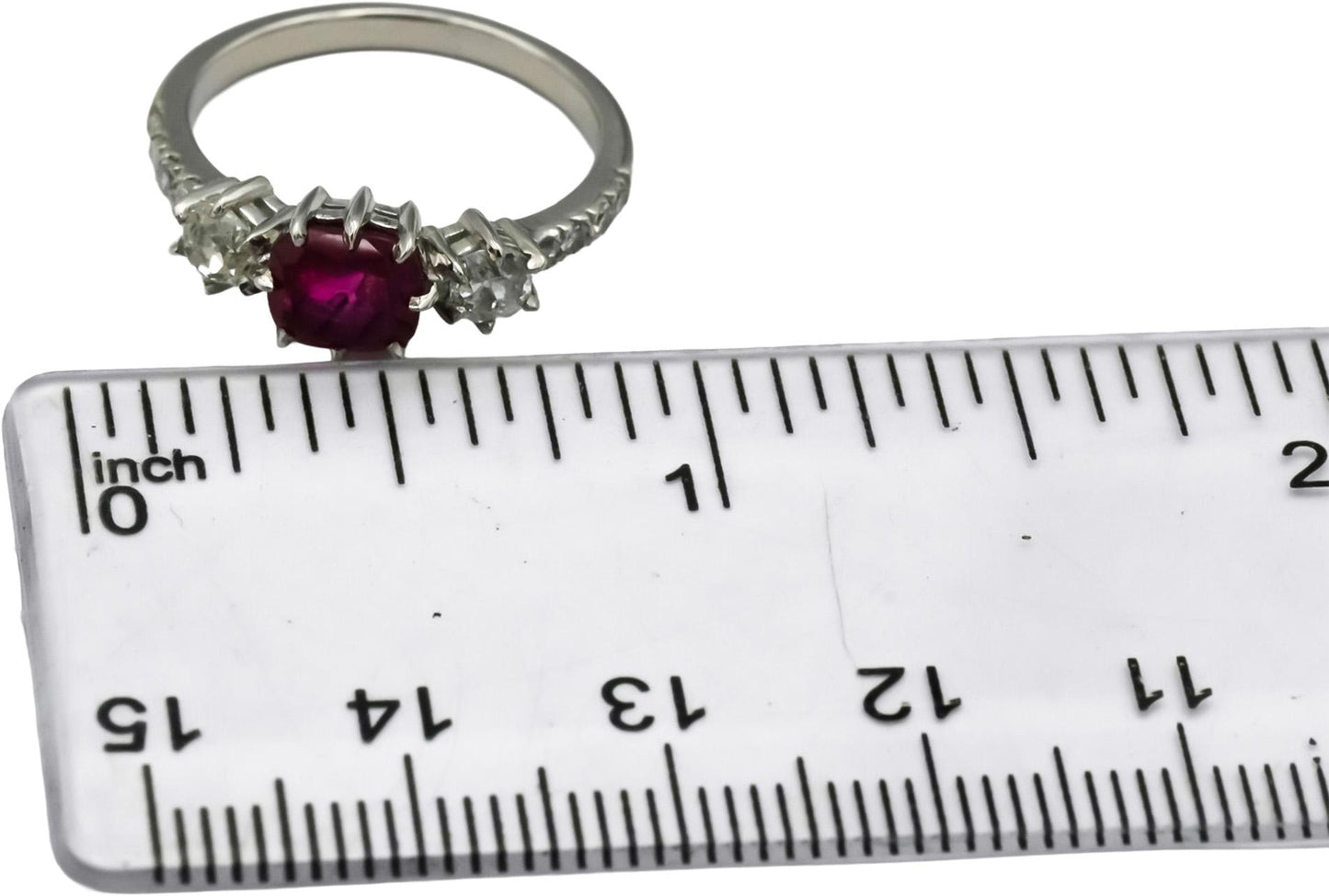 AGL Certified Antique Platinum Burma Ruby and Diamond Ring 1.70CT Size 6.25