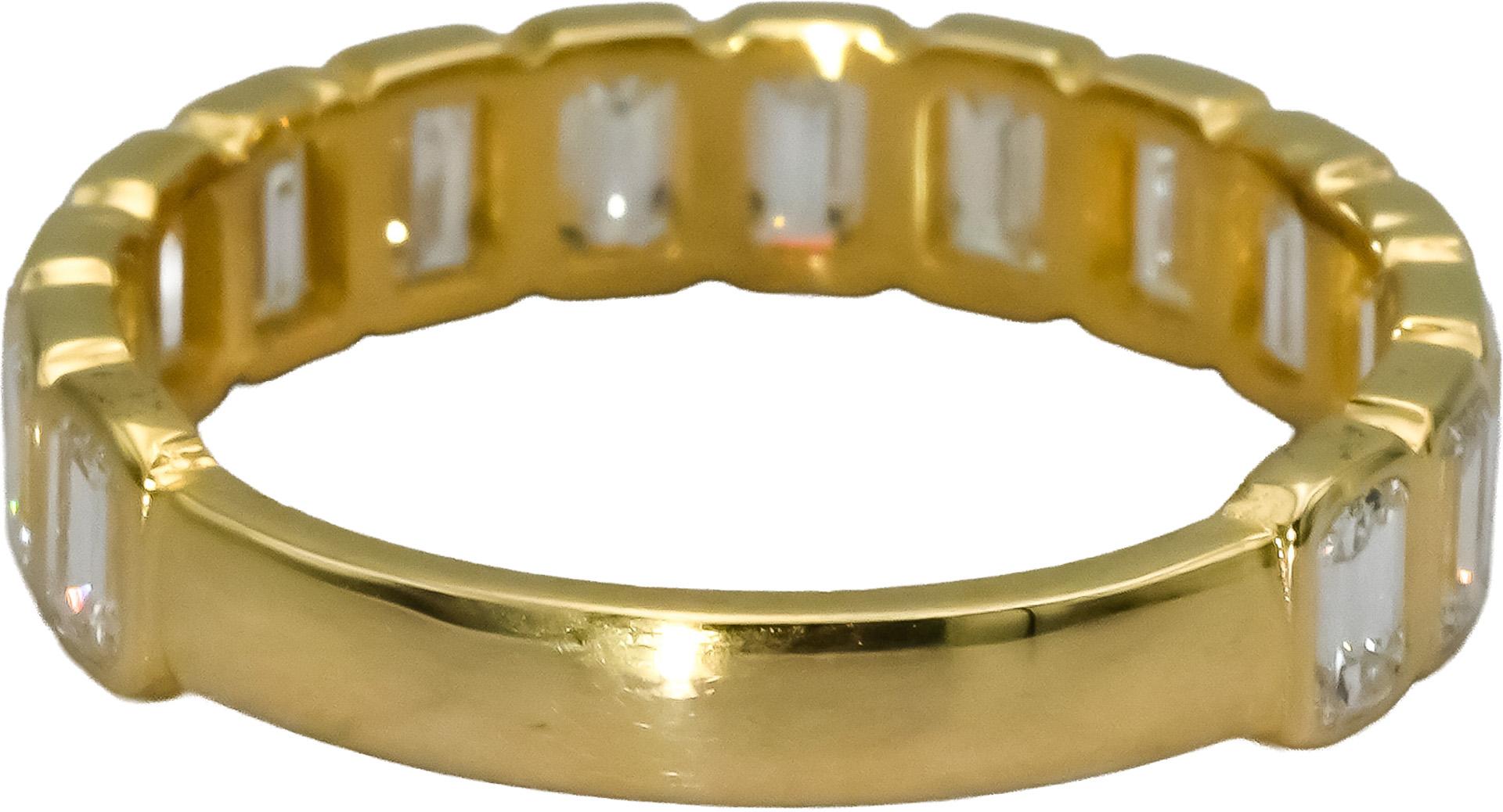 14k Yellow Gold VS Emerald Cut Diamond Band Ring 1.62CT Size 6.25