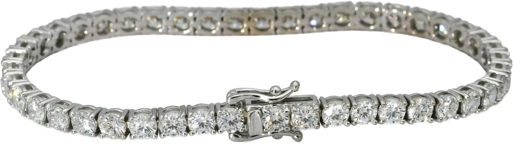 14k White Gold VS Round Diamond Tennis Bracelet 7.82CT