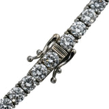 14k White Gold VS Round Lab-Grown Diamond Tennis Necklace 27.15CT