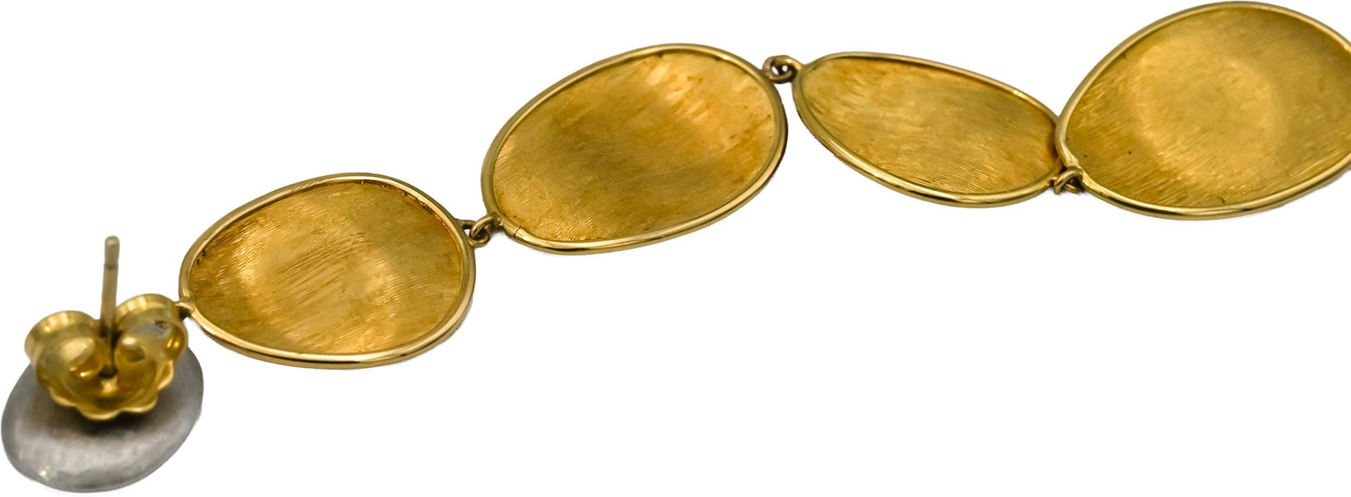 MARCO BICEGO 18k Yellow White Gold Lunaria Drop Dangle Earrings w/ Diamonds