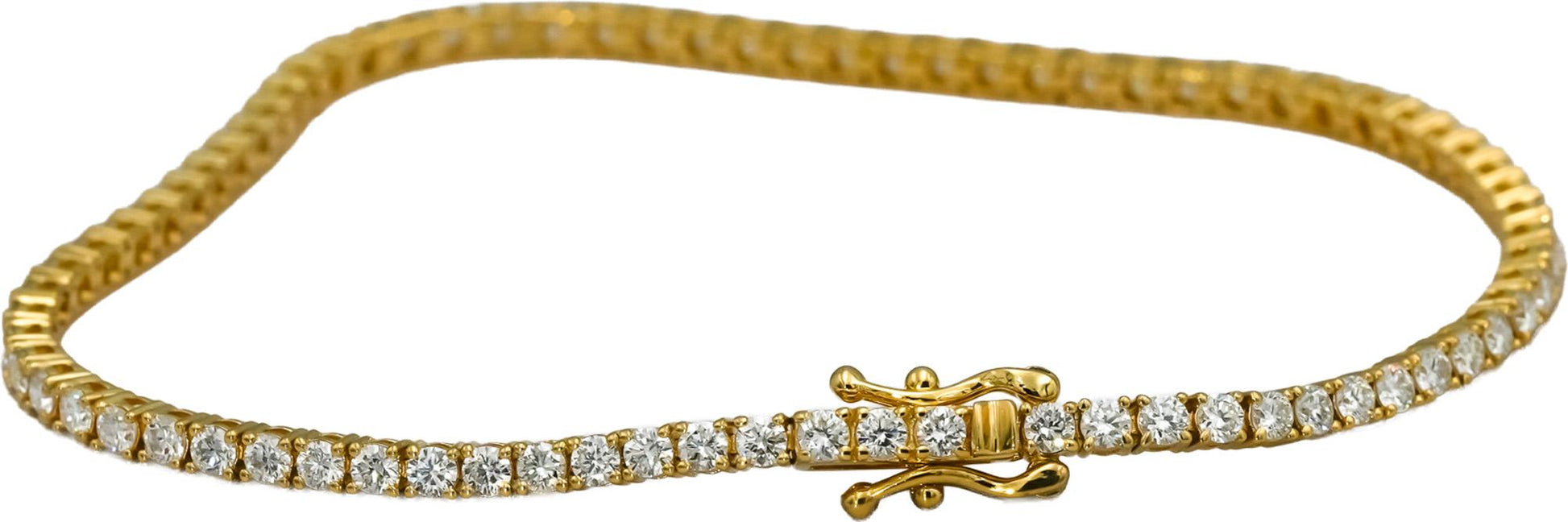 14k Yellow Gold VS Round Diamond Tennis Bracelet 2.67CT