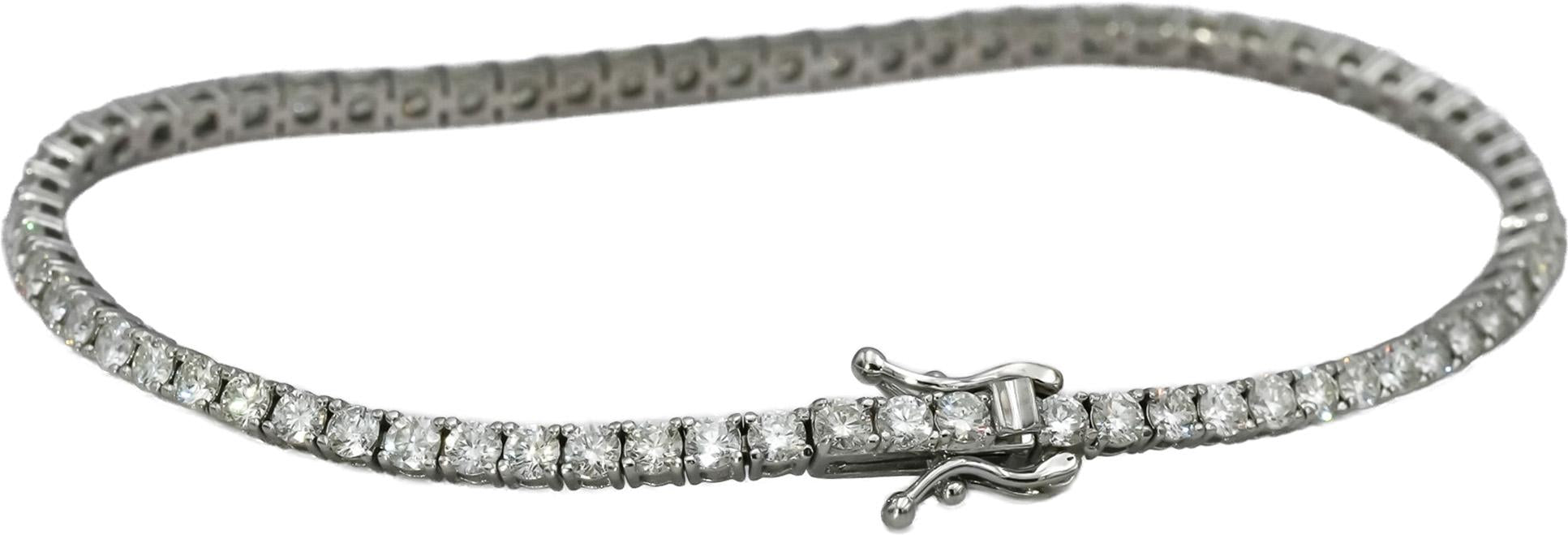 14k White Gold VS Round Natural Diamond Tennis Bracelet 3.45CT