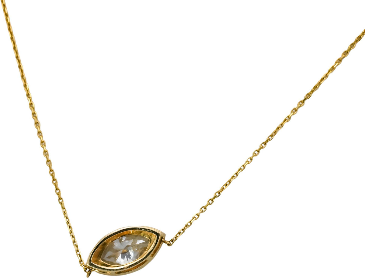 14k Yellow Gold VS Marquise Lab-Grown Diamond Solitaire Pendant Necklace 2.37CT