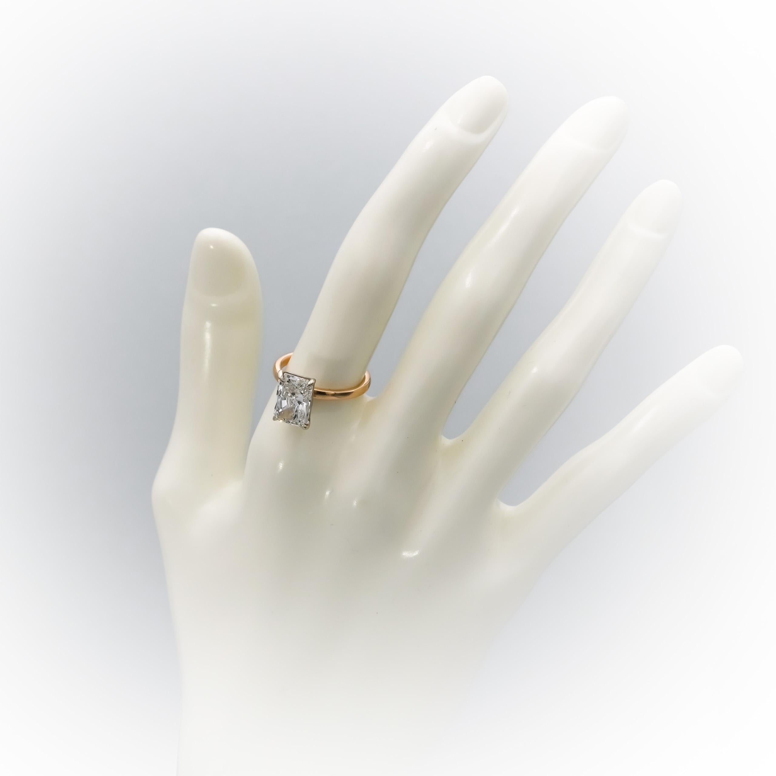 IGI 14k Yellow Gold VS1/G Radiant Lab-Grown Diamond Ring 2.96CT Size 5.75