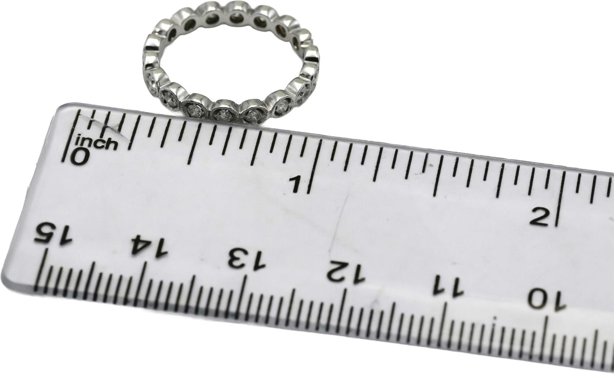 14k White Gold VS Round Natural Diamond Eternity Band Ring 0.33CT Size 4.25